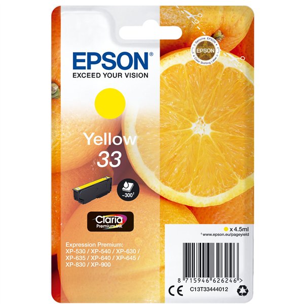 Epson cartuccia giallo Claria Premium 33         T 3344