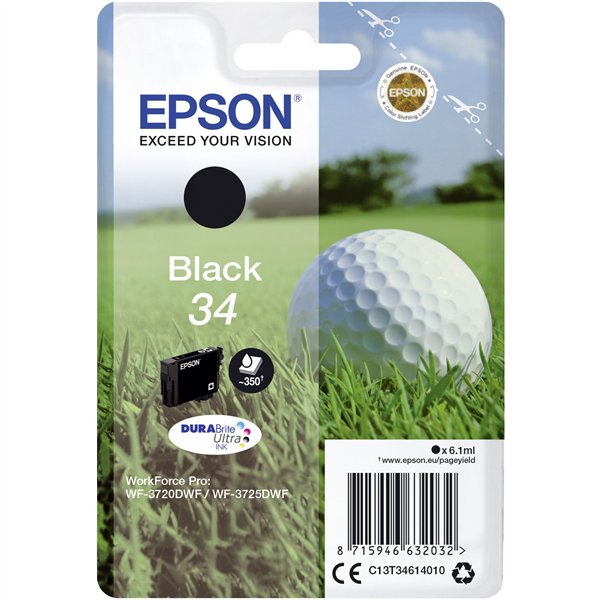 Epson cartuccia nero DURABrite Ultra Ink 34    T 3461