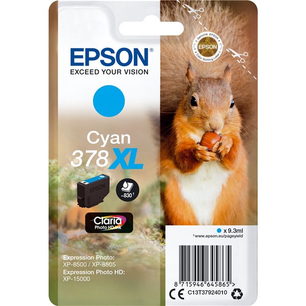 Epson cartuccia ciano Claria Photo HD 378 XL    T 3792