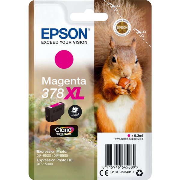Epson cartuccia magenta Claria Photo HD 378 XL    T 3793