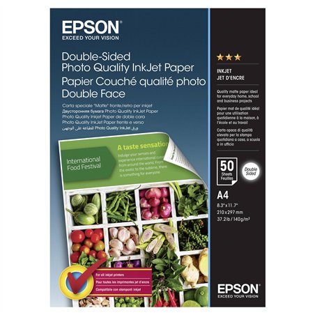Epson Double-Sided Photo Quality Inkjet carta A 4, 50 fogli 140 g