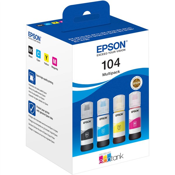 Epson EcoTank 4 colori Multipack T 104                     T 00P6