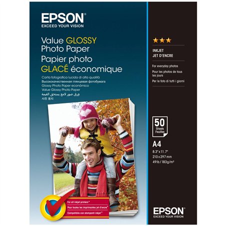 Epson Value lucido Photo carta A 4, 50 fogli 183 g S 400036