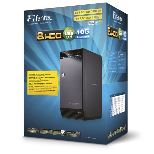 Fantec QB-X8U31 8x 3,5  SATA HDD USB 3.1
