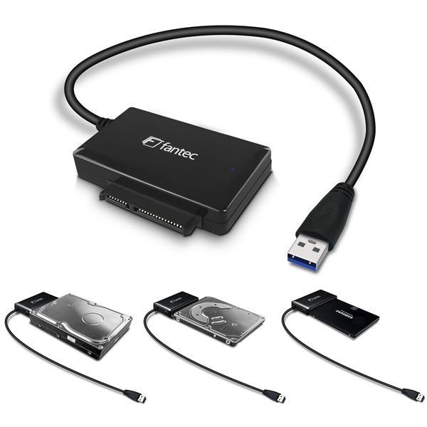 FANTEC USB 3.2 Gen 1A SATA 6G adatt. DOCK SSD HDD nero