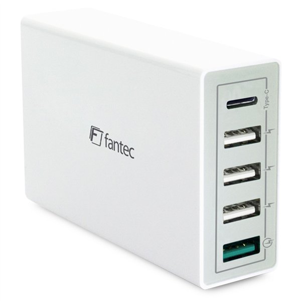 FANTEC QC3-A51 carica rapida 3.0 40W 5 USB Ports bianco