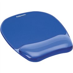 Fellowes Crystal Gel tappetino mouse poggiapolsi blu