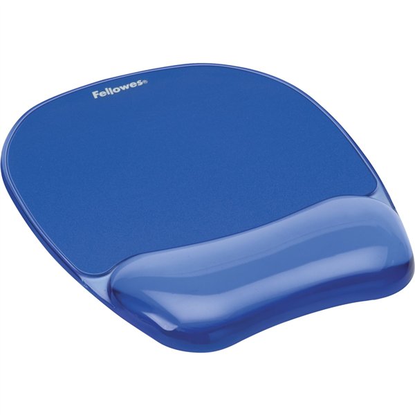 Fellowes Crystal Gel tappetino mouse poggiapolsi blu