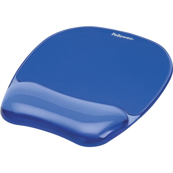 Fellowes Crystal Gel tappetino mouse poggiapolsi blu