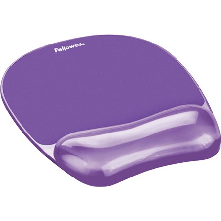 Fellowes Crystal Gel tappetino mouse con poggiapolsi violetto