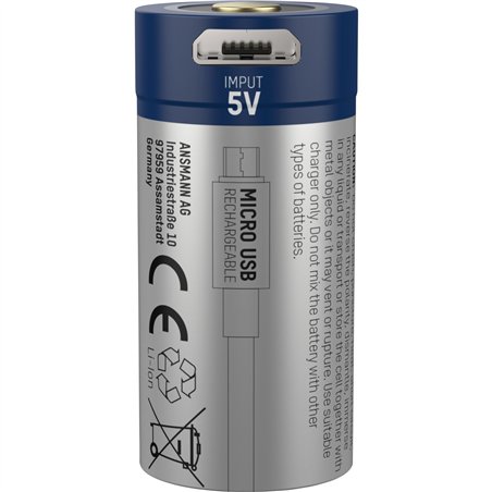 Ansmann 16340 Li-Ion batt.850mAh 3,6V Micro USB ingr. 1300-0015