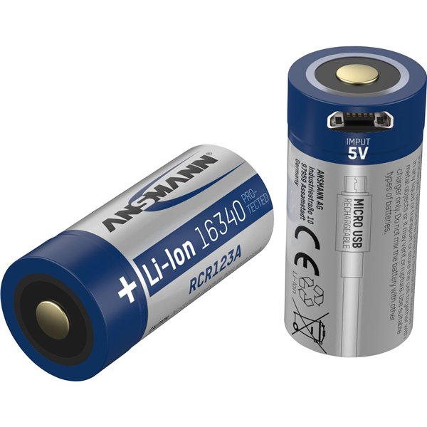 Ansmann 16340 Li-Ion batt.850mAh 3,6V Micro USB ingr. 1300-0015