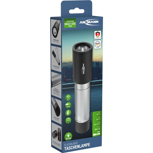 Ansmann LED torcia elettr. Daily Use 300B incl.2xBaby C 1600-0430