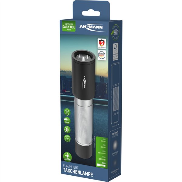 Ansmann LED torcia elettr. Daily Use 300B incl.2xBaby C 1600-0430