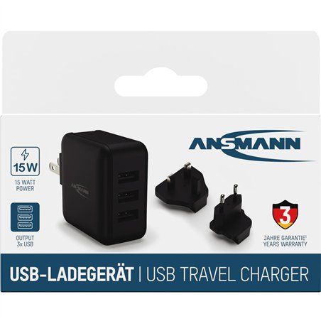 Ansmann caricabatt.da via.TC315 2 USB-Ports 15W        1001-0139