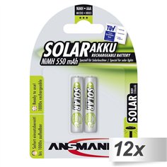 12x2 Ansmann maxE NiMH batt. Micro AAA 550 mAh SOLAR