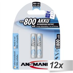 12x2 Ansmann maxE NiMH batt. Micro AAA 800 mAh