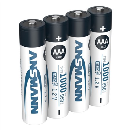 12x4 Ansmann NiMH batt. 1000 Micro AAA 950 mAh
