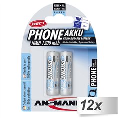 12x2 Ansmann maxE NiMH batt. Mignon AA 1300 mAh DECT PHONE
