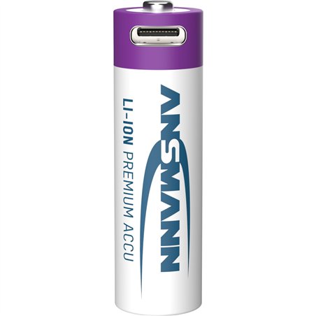 1x4 Ansmann Lithium batt. Mignon AA 1800mAh + cavo ric. 1312-0036