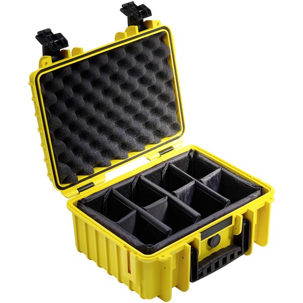 B&W Outdoot Case Type 3000 giallo con divisione scomparti