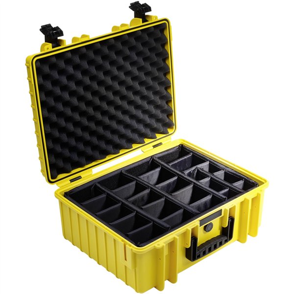 B&W Outdoor Case Type 60000 giallo con suddivis. scomparti