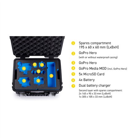 B&W action.case PP.117 giallo per GoPro Hero 9-13