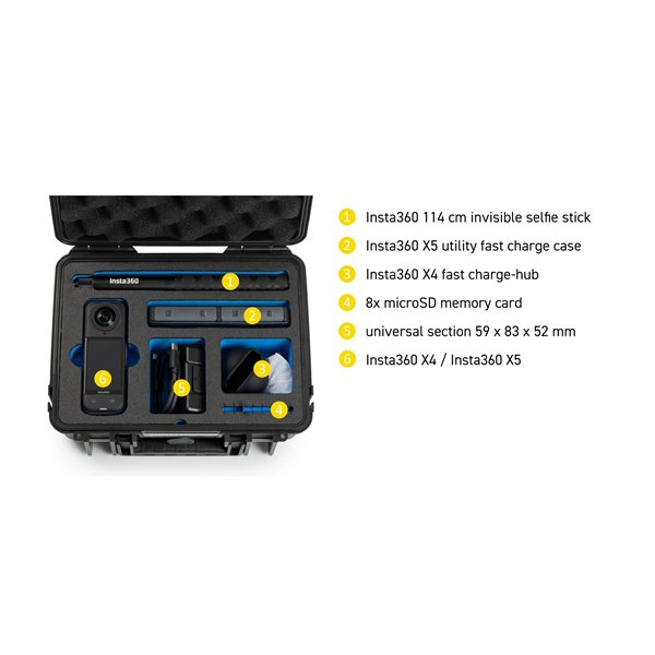 B&W action.case PP.41 schwarz für Insta360 X4 X5