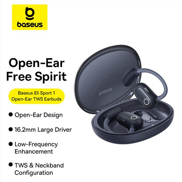 Baseus Eli Sport 1 Open-Ear TWS Earbuds nero
