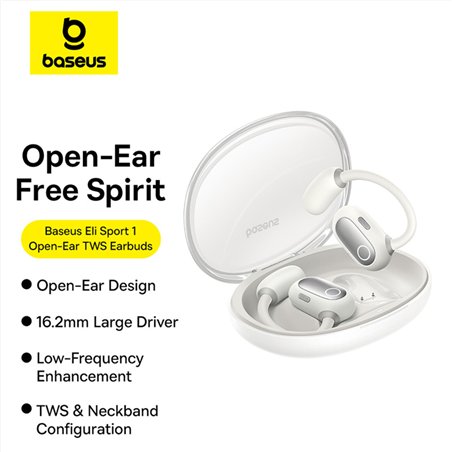 Baseus Eli Sport 1 Open-Ear TWS Earbuds bianco