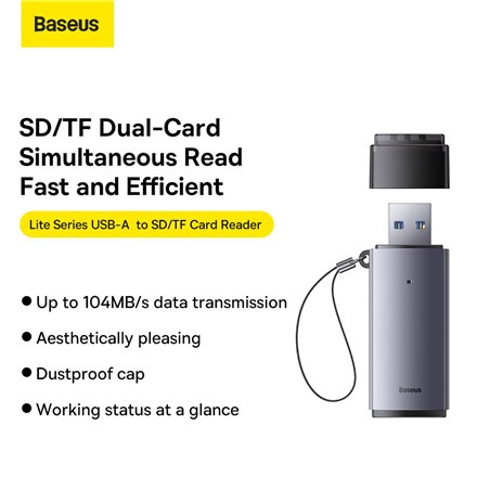 Baseus Lite Serie USB-A lettore schede grigio