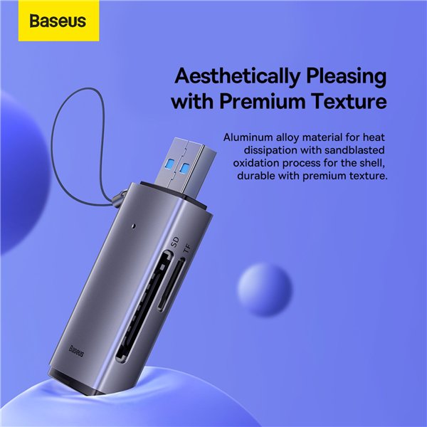 Baseus Lite Serie USB-A lettore schede grigio