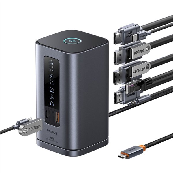Baseus Spacemate Series 11-in-1 (WIN) Docking Station, grigio