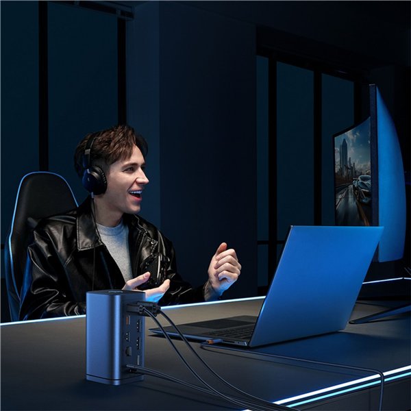 Baseus Spacemate Series 11-in-1 (WIN) Docking Station, grigio