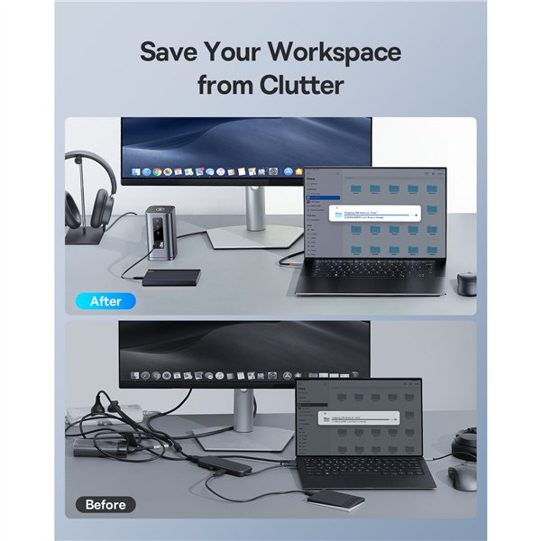 Baseus Spacemate Series 11-in-1 (WIN) Docking Station, grigio