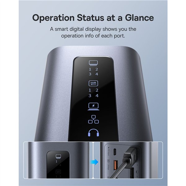 Baseus Spacemate Series 11-in-1 (WIN) Docking Station, grigio