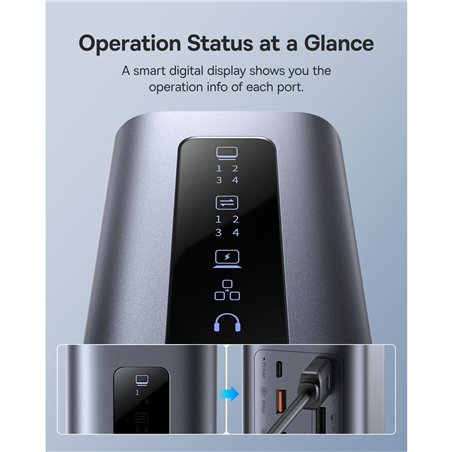 Baseus Spacemate Series 11-in-1 (WIN) Docking Station, grigio