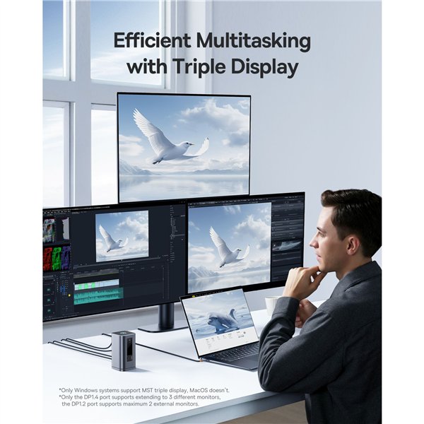 Baseus Spacemate Series 11-in-1 (WIN) Docking Station, grigio