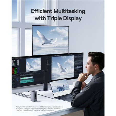 Baseus Spacemate Series 11-in-1 (WIN) Docking Station, grigio