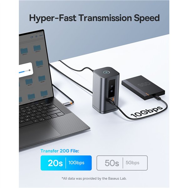 Baseus Spacemate Series 11-in-1 (WIN) Docking Station, grigio