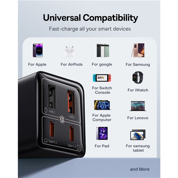 Baseus GaN6 Pro 65W EU incl. cavo di ricarica 1m