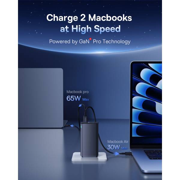 Baseus GaN6 Pro 100W EU con cavo ricarica 1m nero