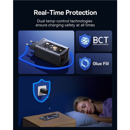 Baseus GaN6 Pro 100W EU con cavo ricarica 1m nero