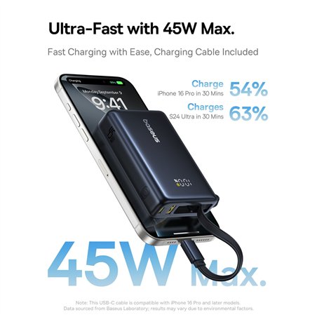 Baseus PicoGo Power Bank 10000mAh 45W nero