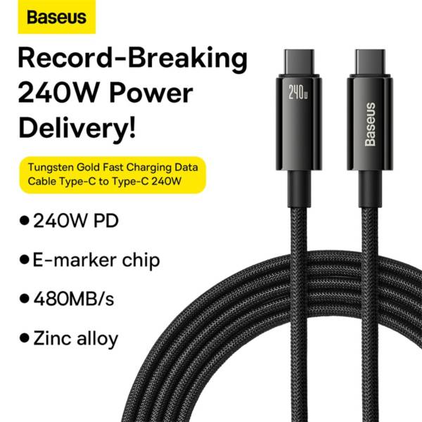 Baseus Tungsten Gold cavo ricar. cavo dati tipo C 240W 3m