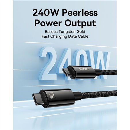 Baseus Tungsten Gold cavo ricar. cavo dati tipo C 240W 3m