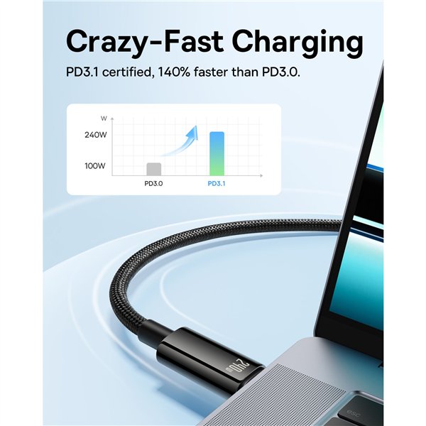 Baseus Tungsten Gold cavo ricar. cavo dati tipo C 240W 3m