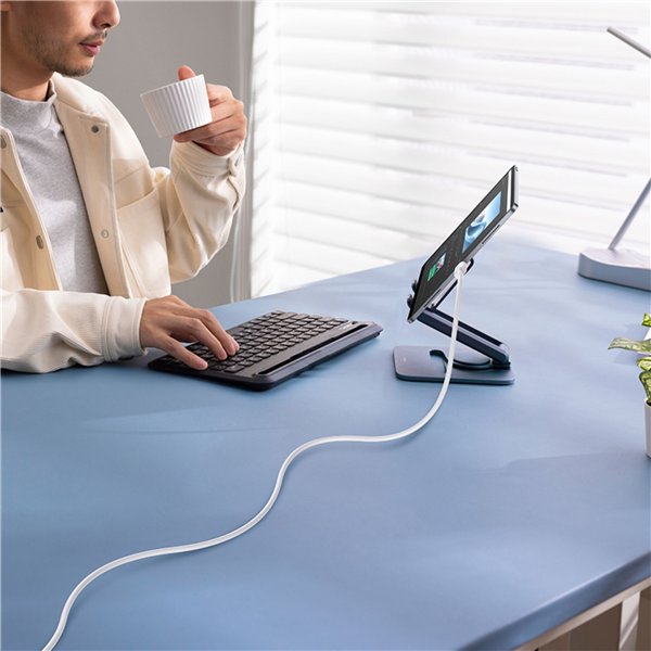 Baseus Silky Series cavo ricar. USB su iP 2.4A 2m bianco