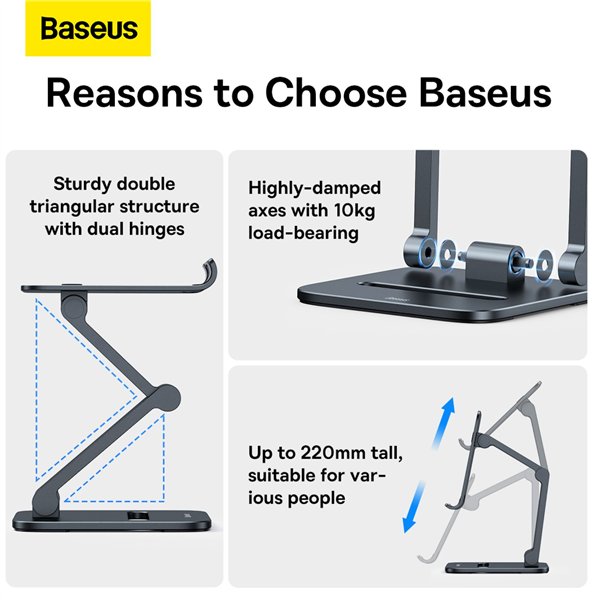 Baseus Desktop Biaxial Metall Stand faltbar für Telefon
