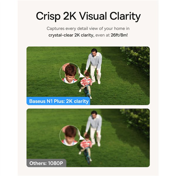 Baseus Security N1 Plus telecamera da esterno 2K bianco
